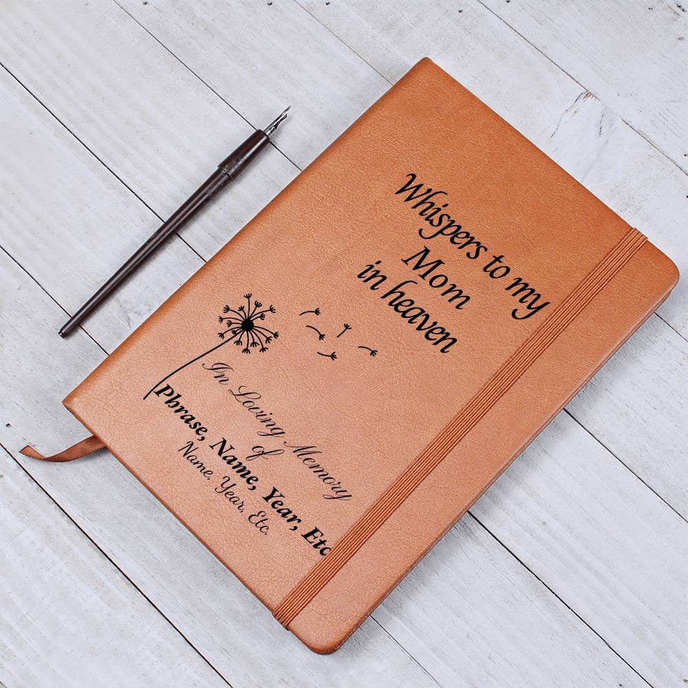 Whispers to my {custom} in heaven - Vegan Leather Journal