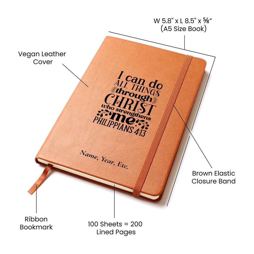 I can do all things - Vegan Leather Journal