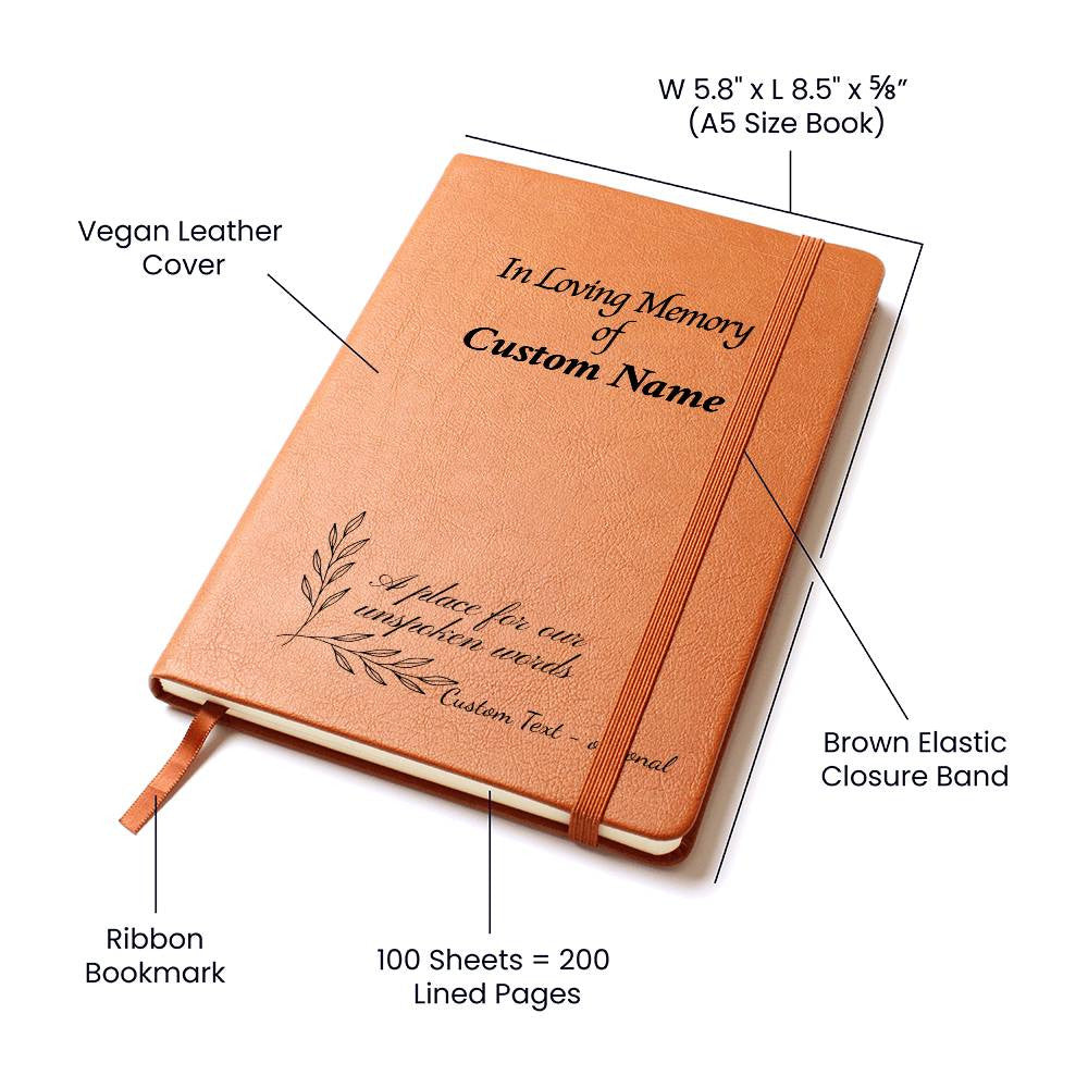In Loving Memory of {custom} - Vegan Leather Journal