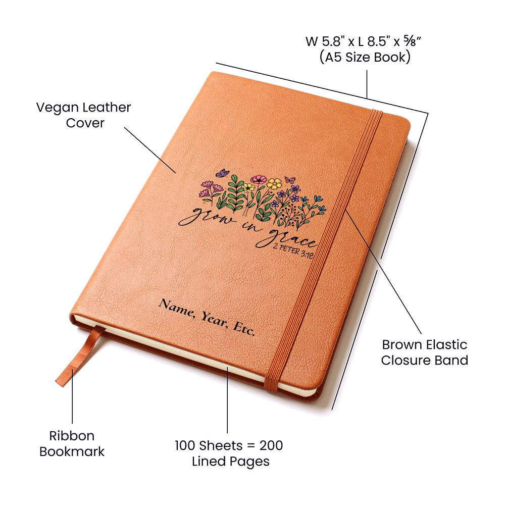 Grow in Grace - Vegan Leather Journal