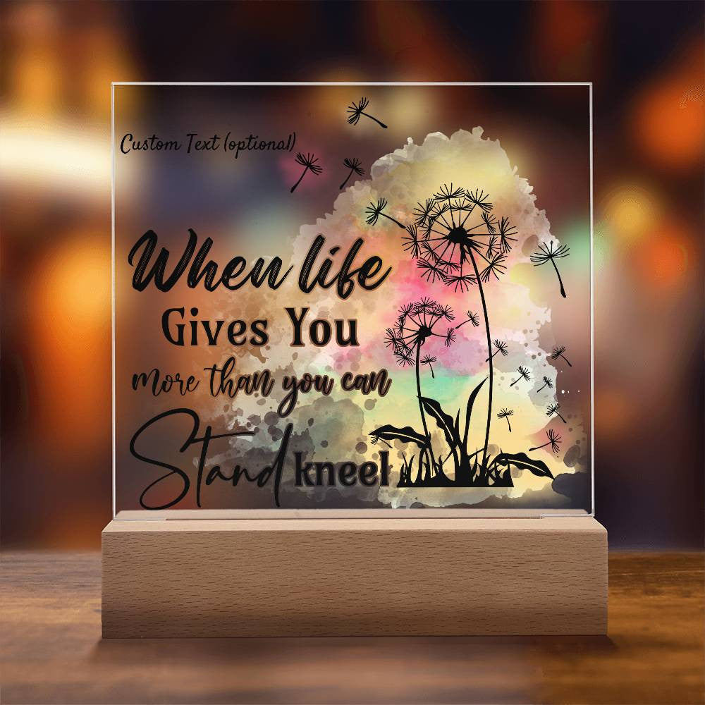 When life gives you more - Acrylic Square Plaque w/LED base