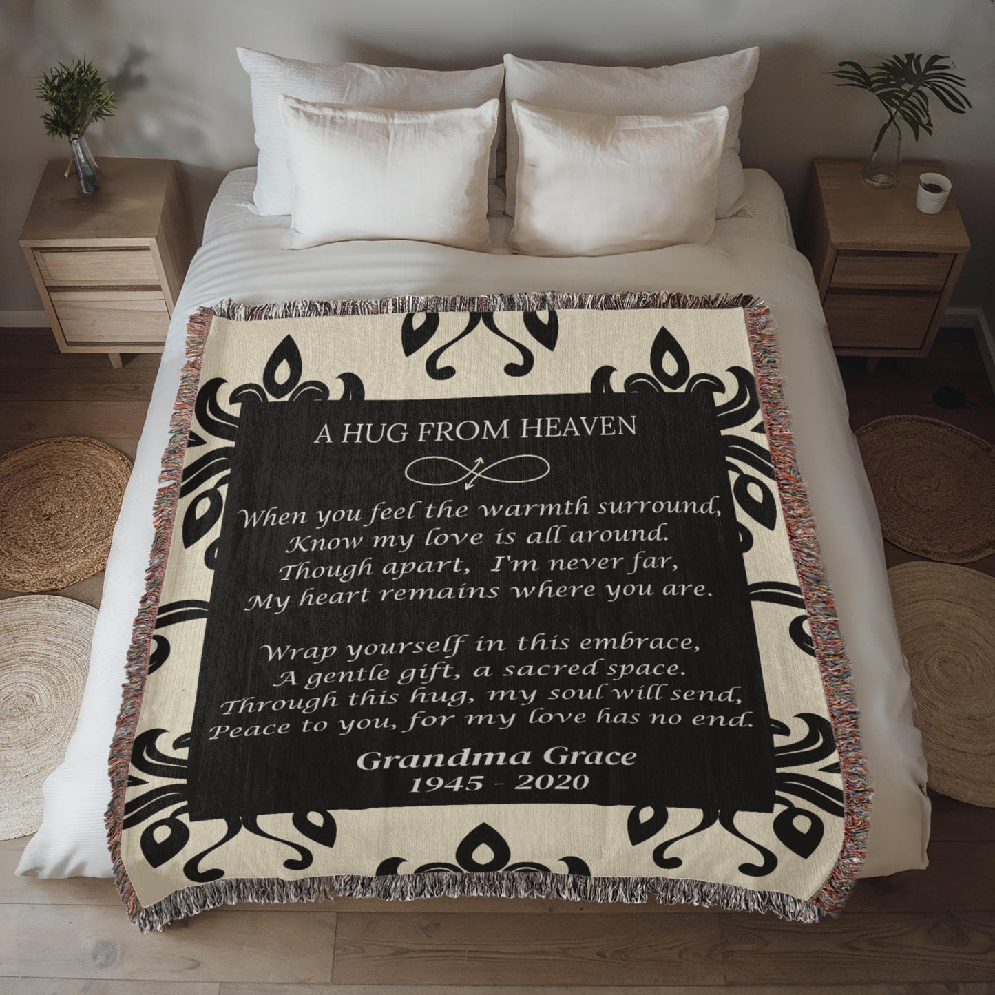 A Hug From Heaven - Heirloom Woven Blanket (Personalized)