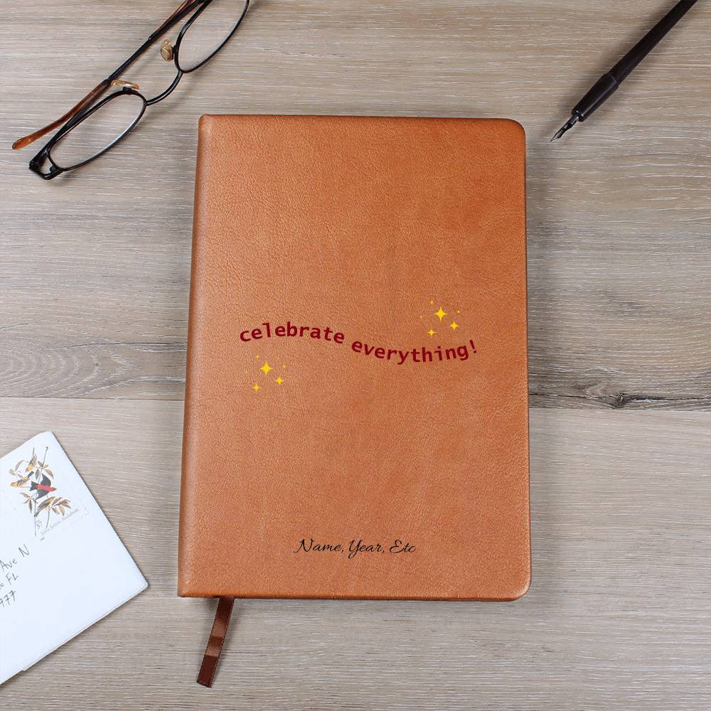 Celebrate Everything - Graphic Leather Journal