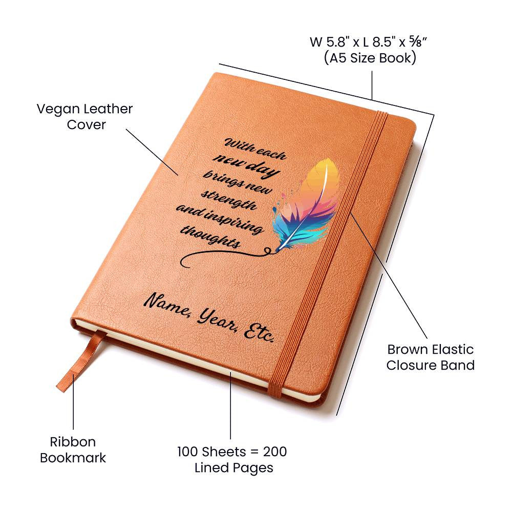 With each new day - Graphic Leather Journal