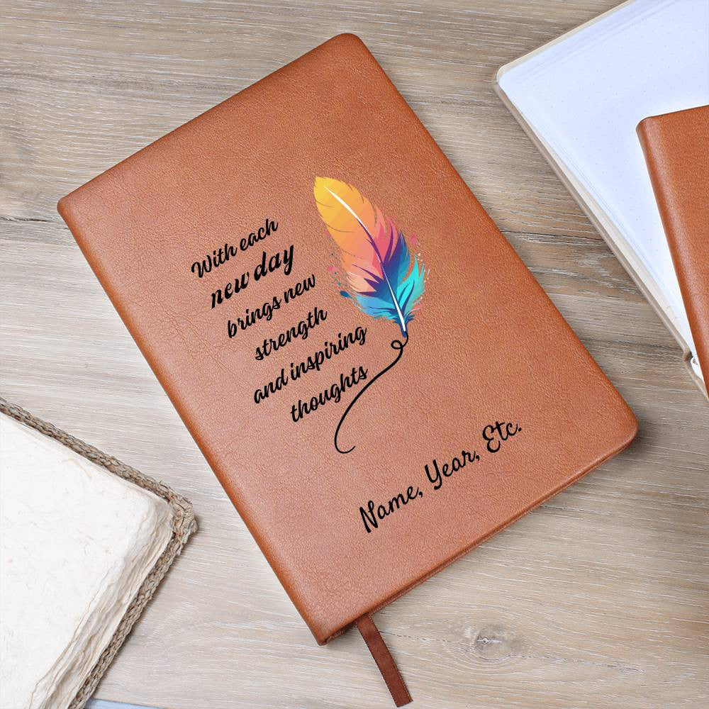 With each new day - Graphic Leather Journal