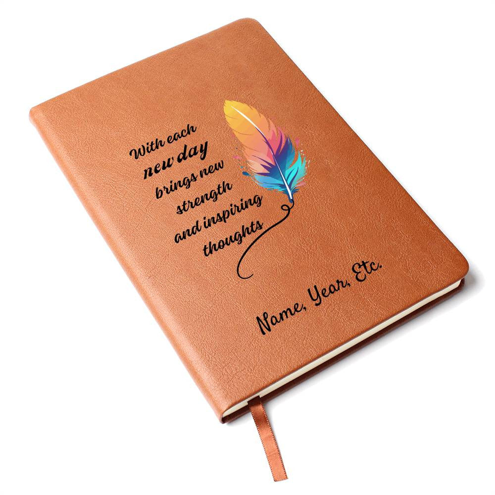 With each new day - Graphic Leather Journal