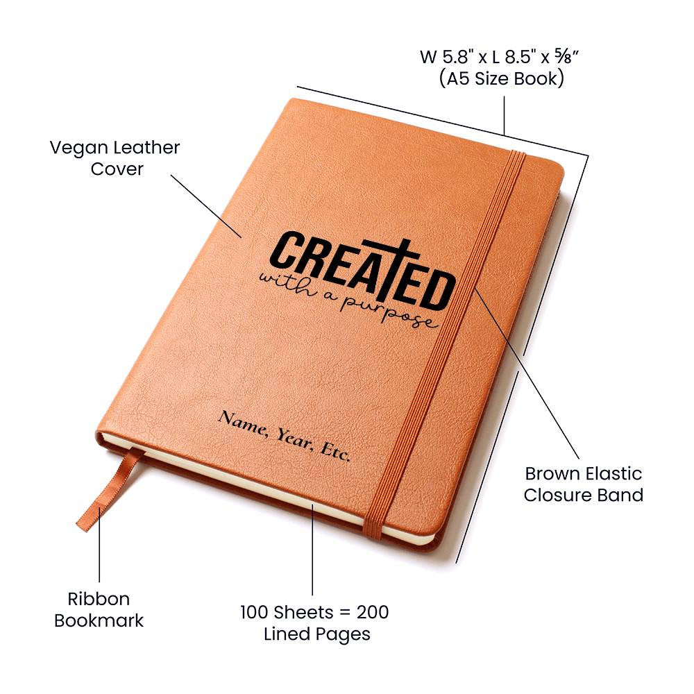 Created with a purpose - Graphic Leather Journal