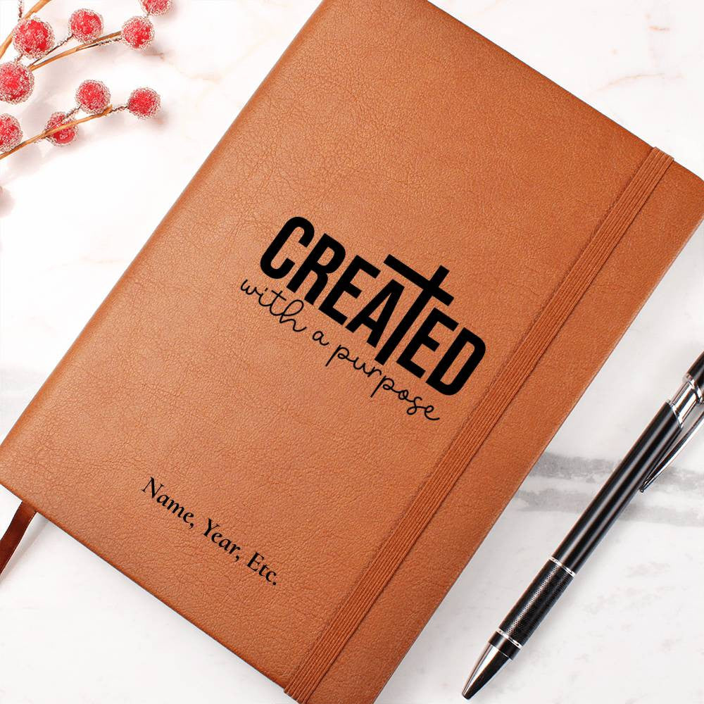 Created with a purpose - Graphic Leather Journal