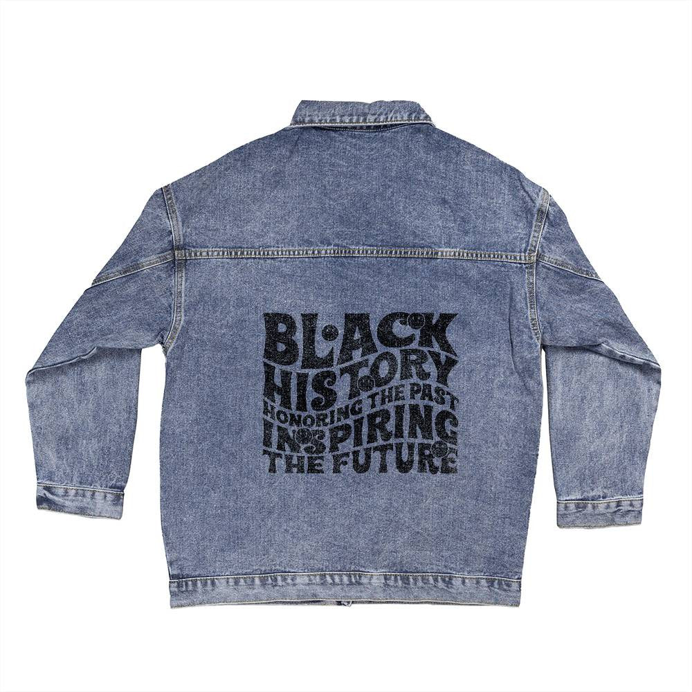 Black History Honoring the Past - Oversized Women's Denim Jacket