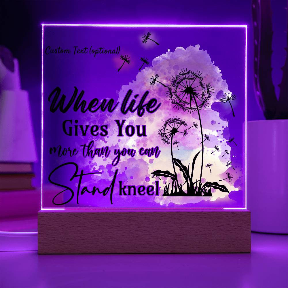 When life gives you more - Acrylic Square Plaque w/LED base