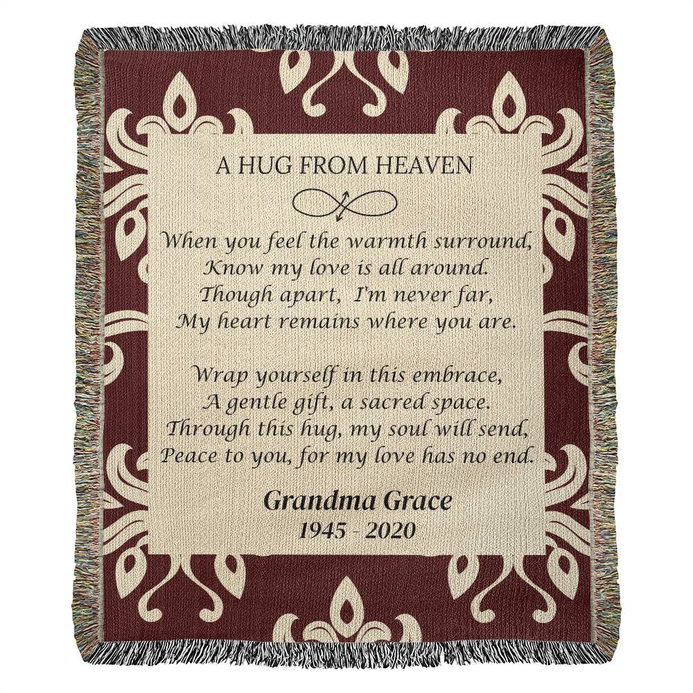 A Hug From Heaven - Heirloom Woven Blanket (Personalized)