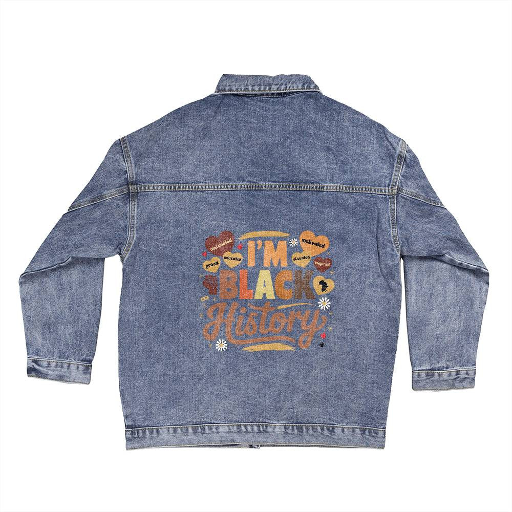 I'm Black History - Oversized Women's Denim Jacket