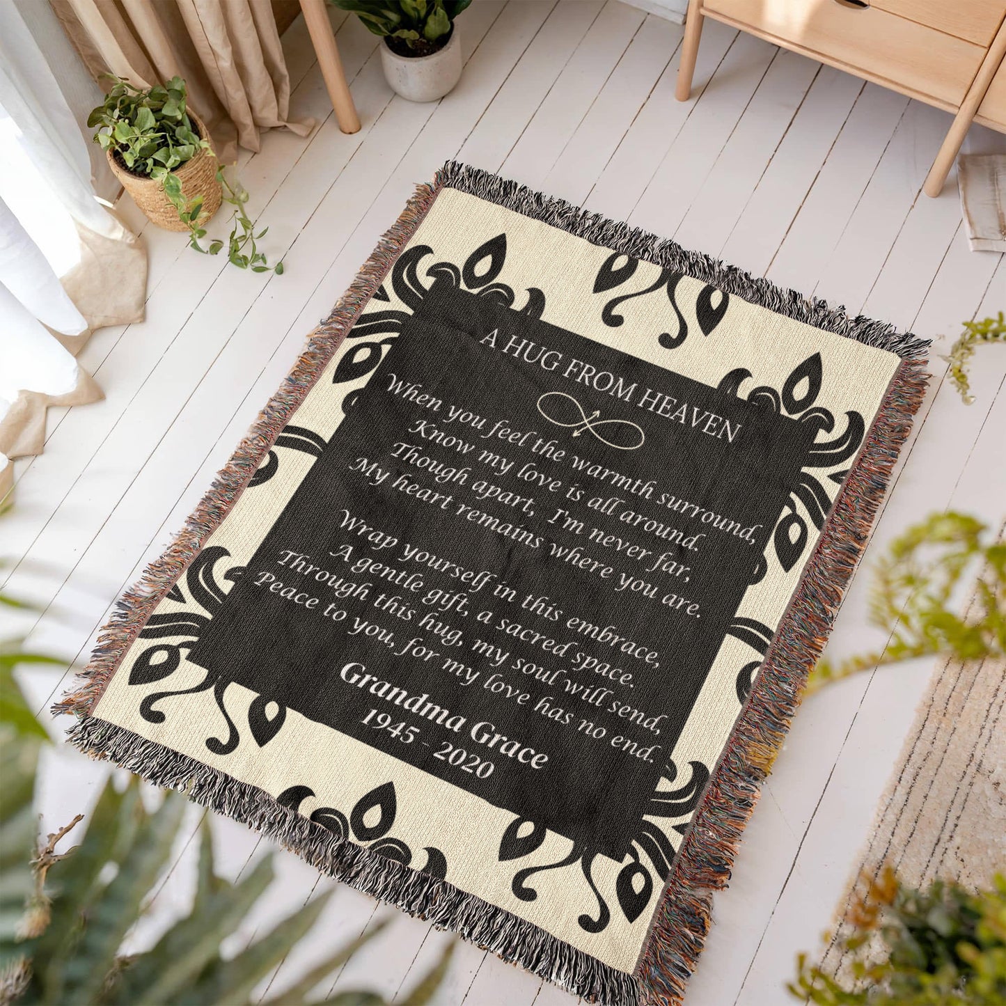 A Hug From Heaven - Heirloom Woven Blanket (Personalized)