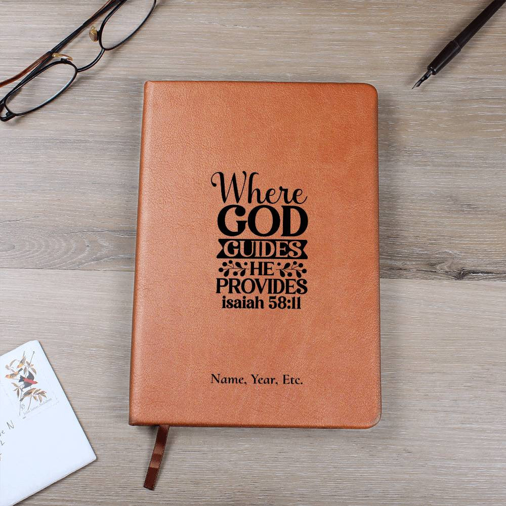 Where God Guides - Graphic Leather Journal