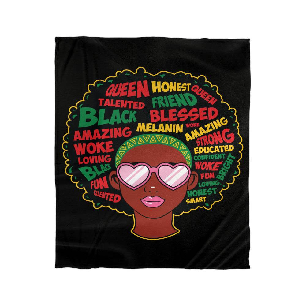 Afro Affirmations Girl - Luxury Mink Fleece Blanket