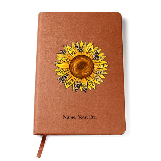 Faith, Love, Joy - Graphic Leather Journal