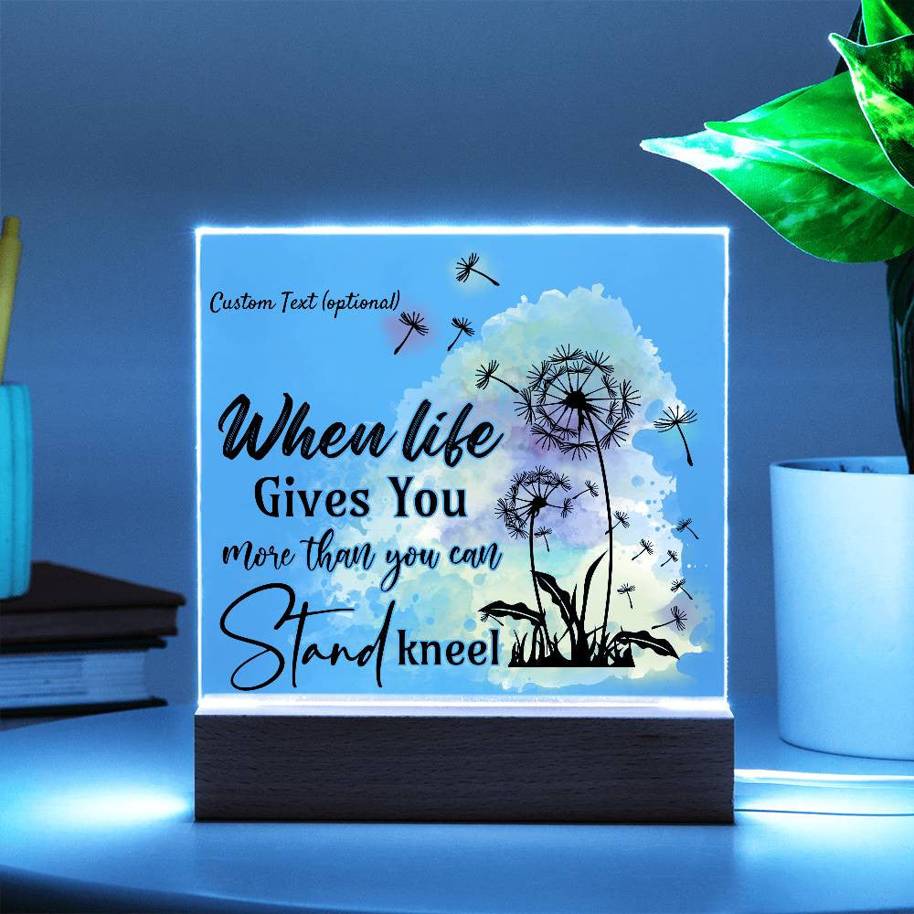 When life gives you more - Acrylic Square Plaque w/LED base