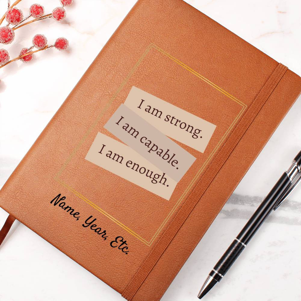 I am strong - Graphic Leather Journal