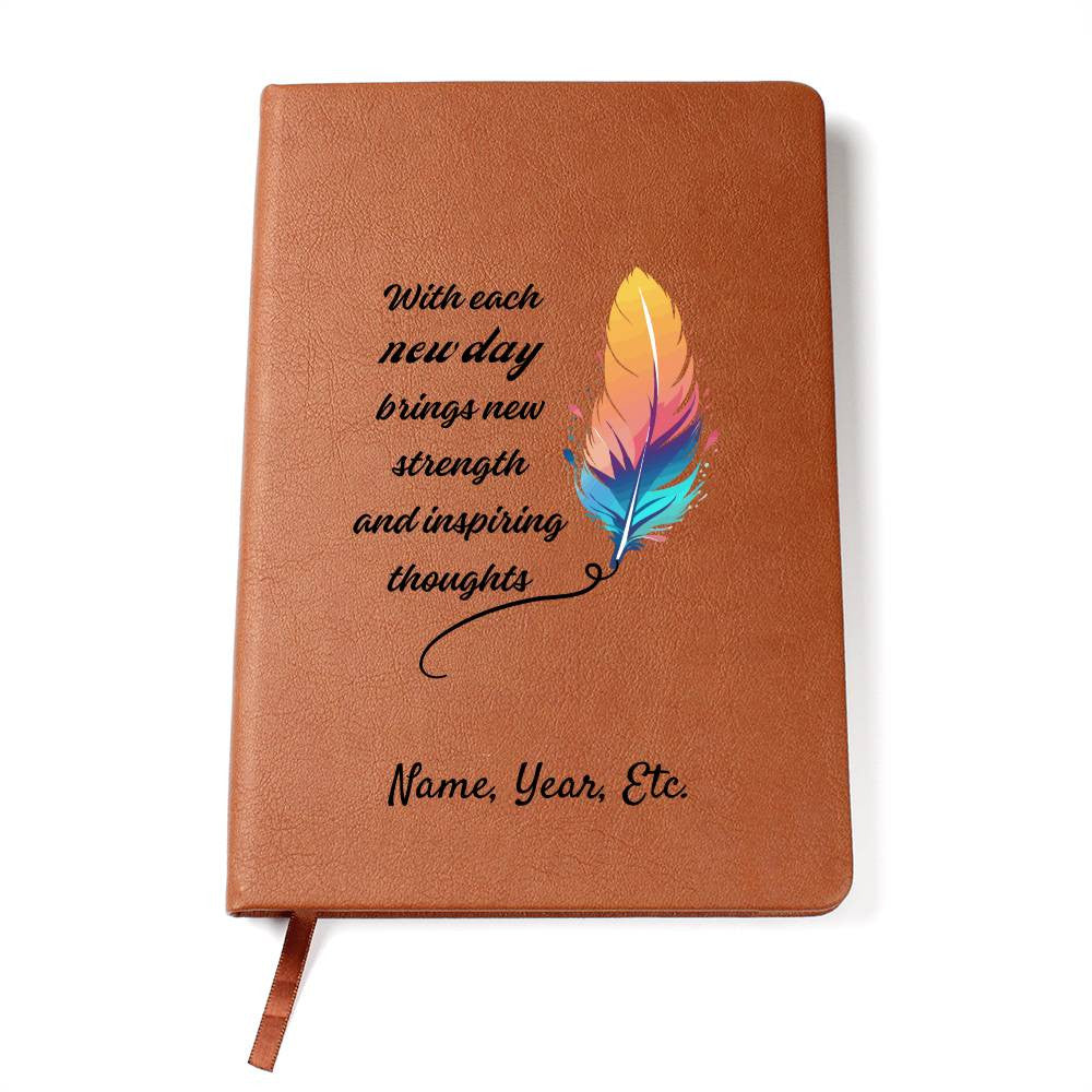 With each new day - Graphic Leather Journal