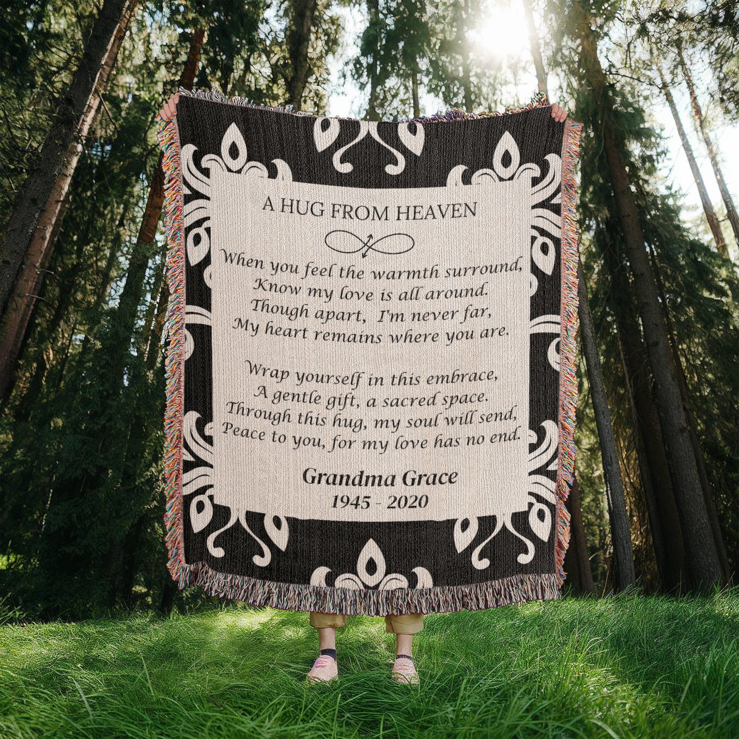 A Hug From Heaven - Heirloom Woven Blanket (Personalized)