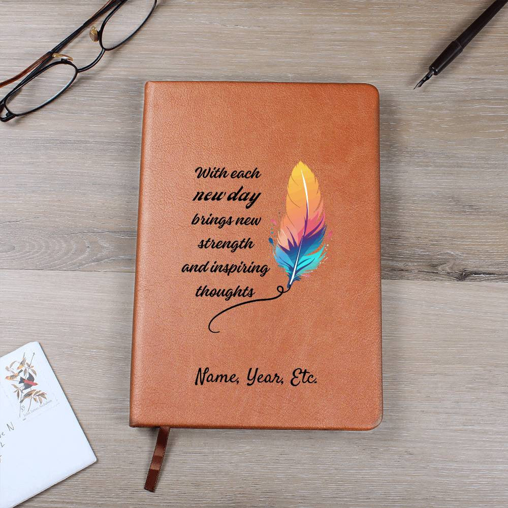 With each new day - Graphic Leather Journal