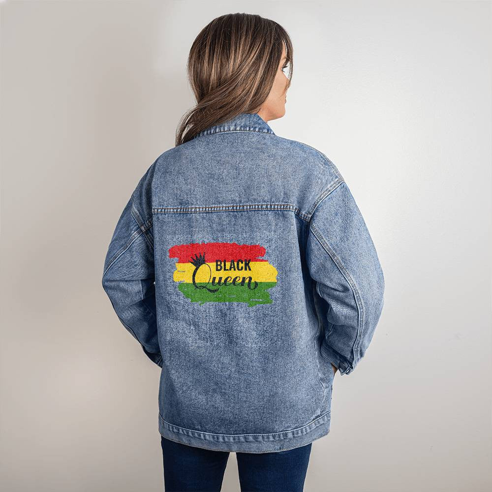 Black Queen - Oversized Women's Denim Jacket