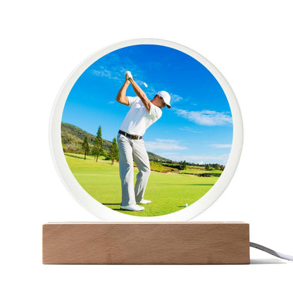Custom Photo Memorial Acrylic Circle Plaque w/LED base