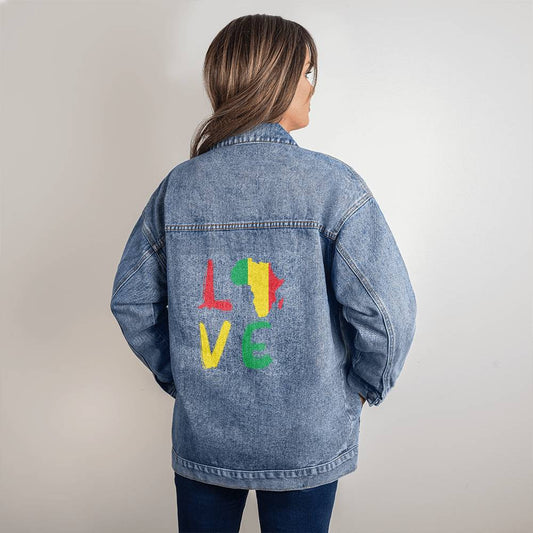 African Love - Oversized Women's Denim Jacket