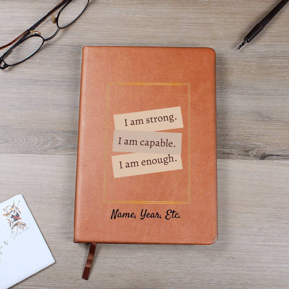 I am strong - Graphic Leather Journal