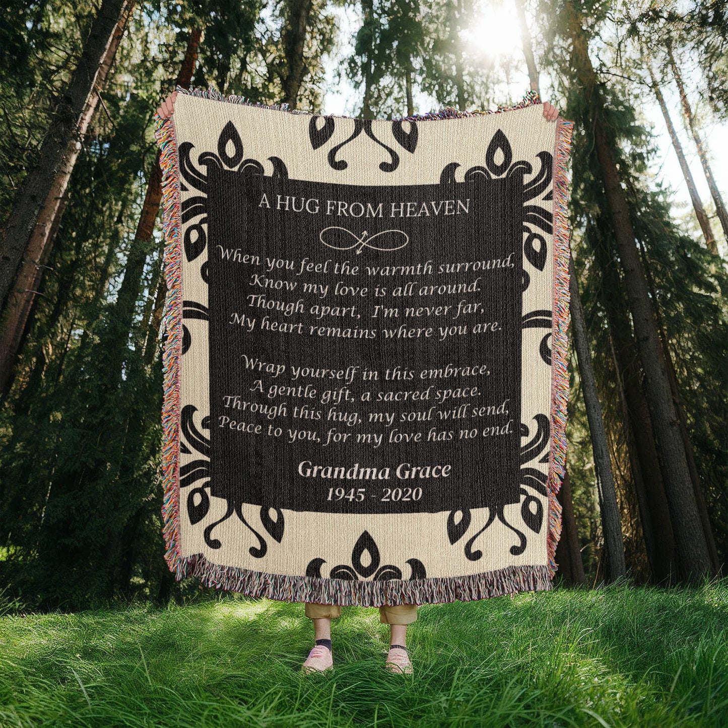 A Hug From Heaven - Heirloom Woven Blanket (Personalized)