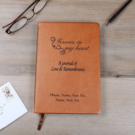 Forever in my heart - Graphic Leather Journal