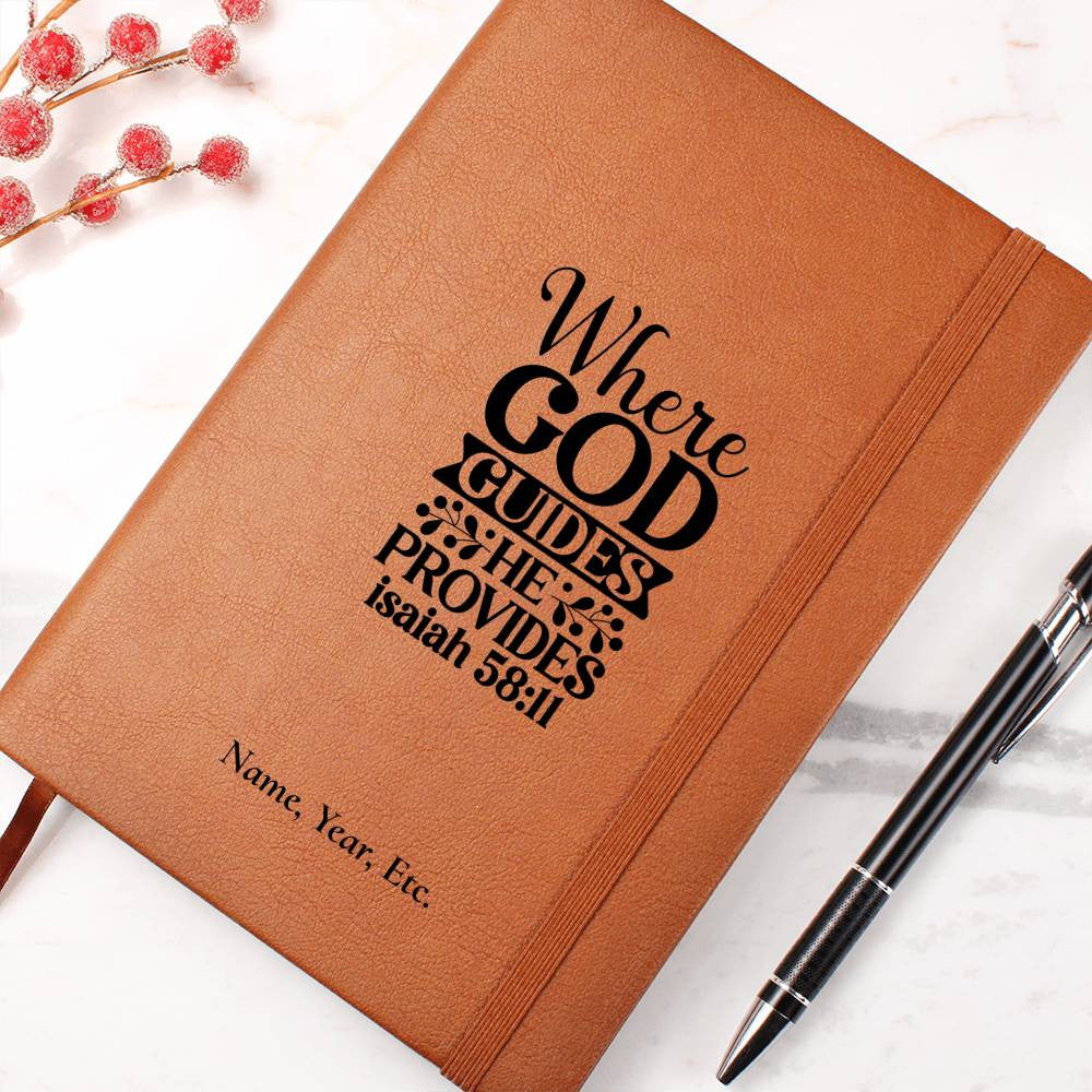 Where God Guides - Graphic Leather Journal