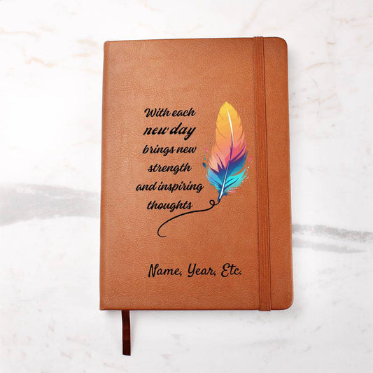 With each new day - Graphic Leather Journal