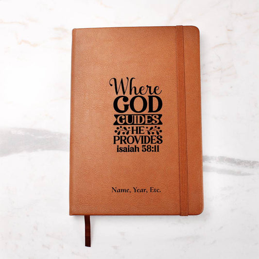 Where God Guides - Graphic Leather Journal