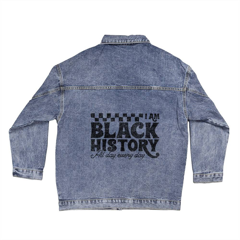 I Am Black History - Oversized Women's Denim Jacket