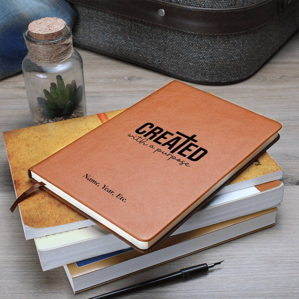 Created with a purpose - Graphic Leather Journal