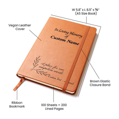 In Loving Memory of {custom} - Vegan Leather Journal