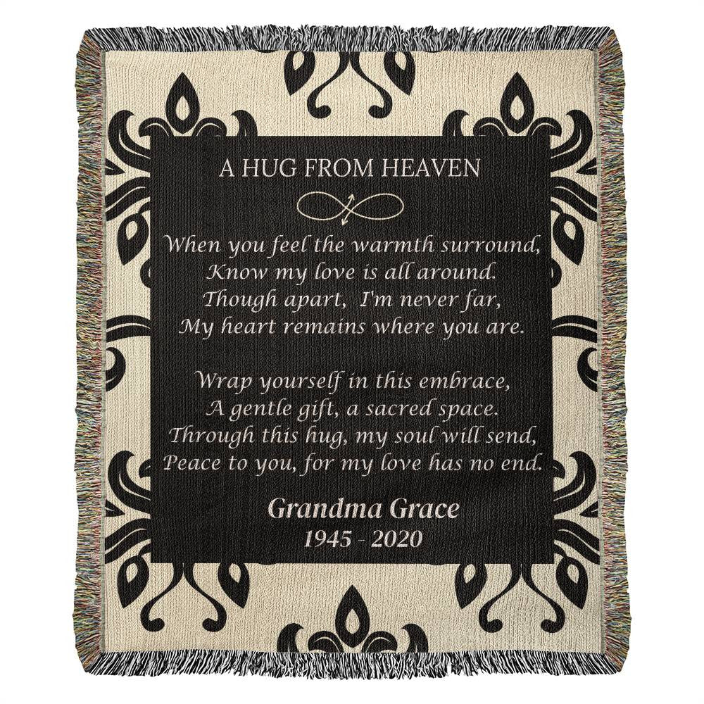 A Hug From Heaven - Heirloom Woven Blanket (Personalized)