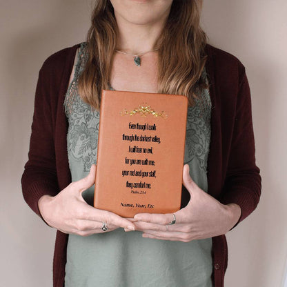 Even Though I Walk Through The Darkest Valley - Vegan Leather Journal