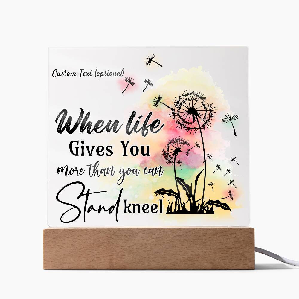 When life gives you more - Acrylic Square Plaque w/LED base