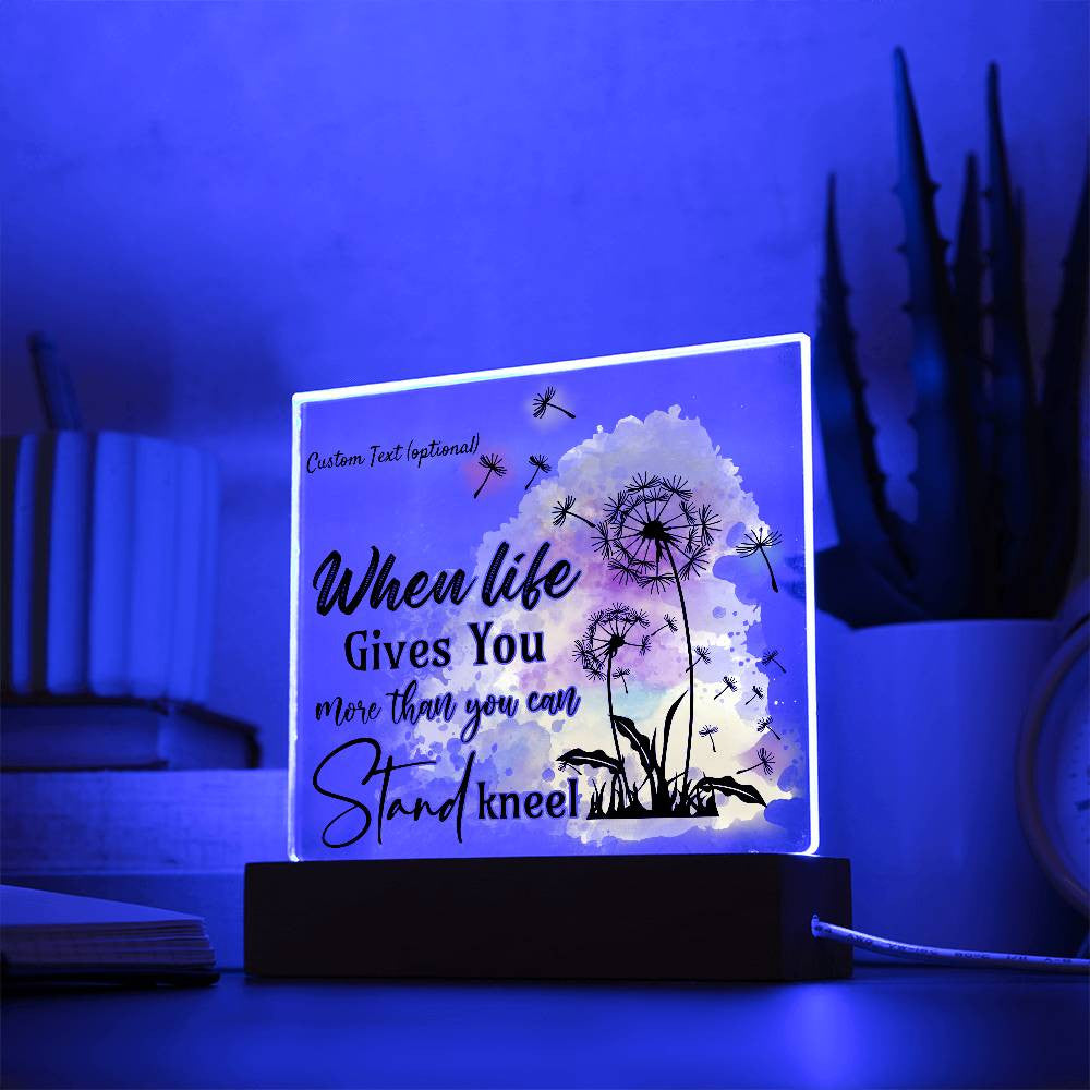 When life gives you more - Acrylic Square Plaque w/LED base