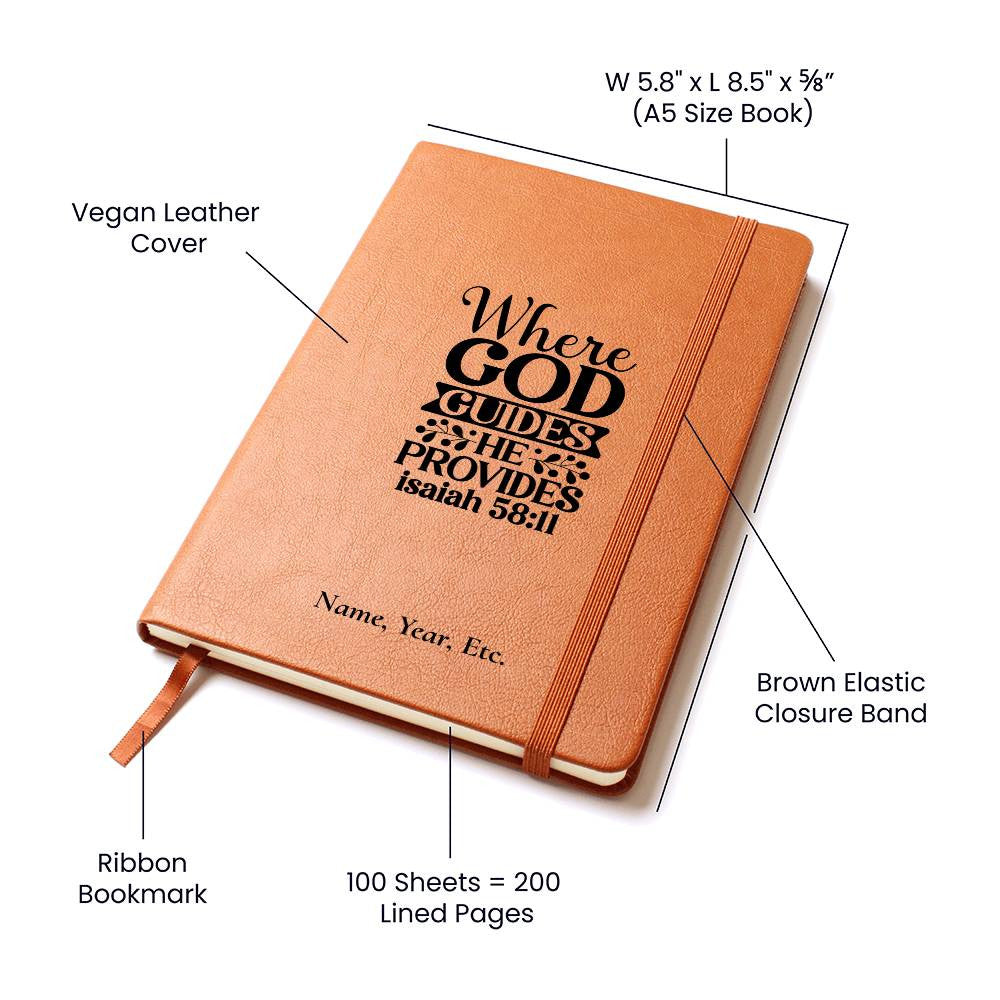 Where God Guides - Graphic Leather Journal