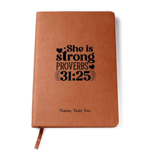 She is Strong - Graphic Leather Journal