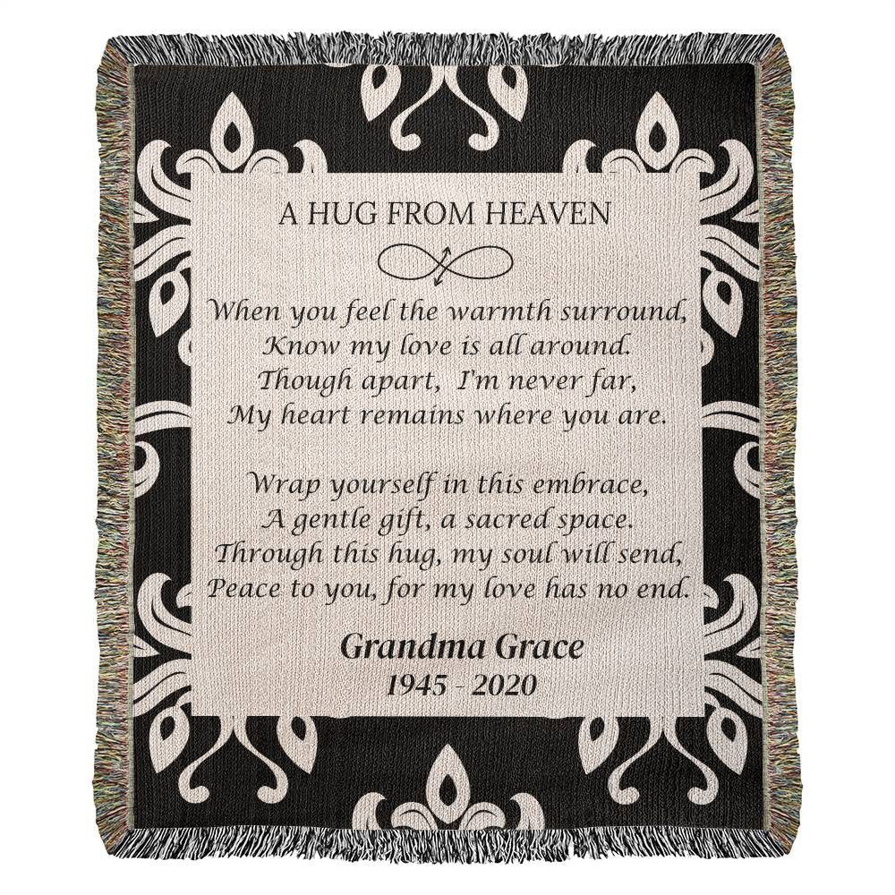 A Hug From Heaven - Heirloom Woven Blanket (Personalized)