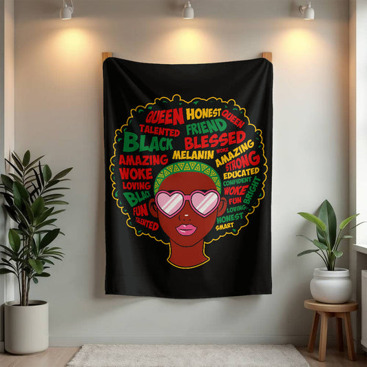 Afro Affirmations Girl - Luxury Mink Fleece Blanket