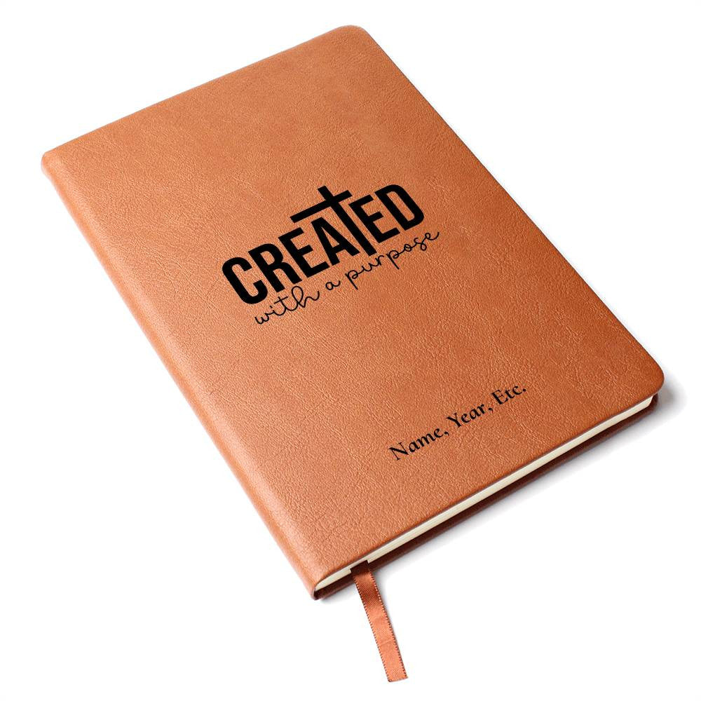 Created with a purpose - Graphic Leather Journal