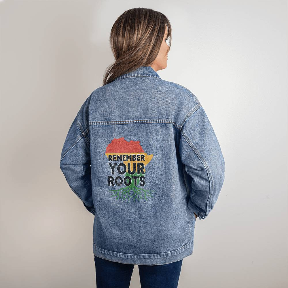 Remember Your Roots - Oversized Women's Denim Jacket