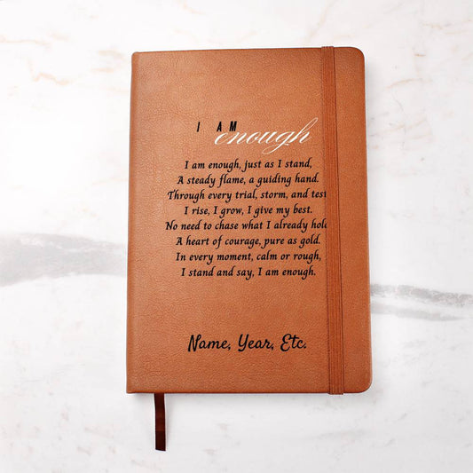 I am enough - Graphic Leather Journal