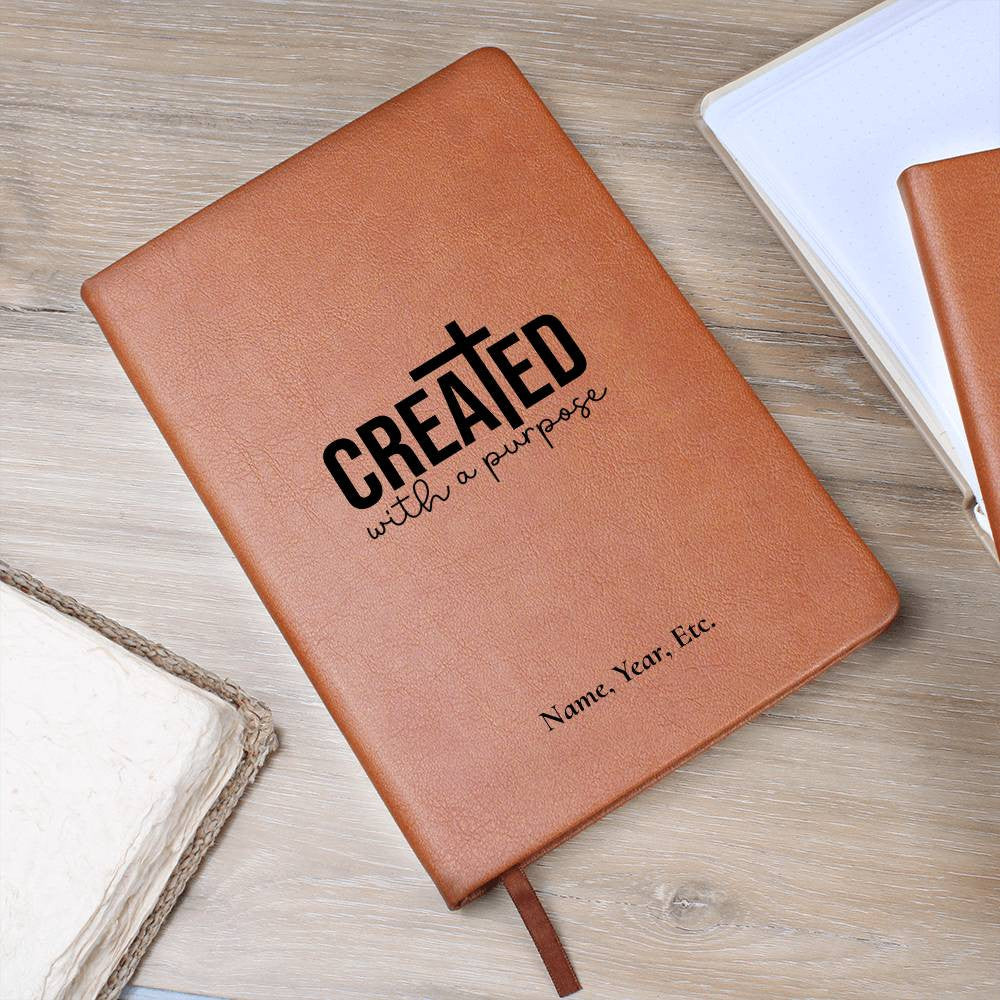 Created with a purpose - Graphic Leather Journal