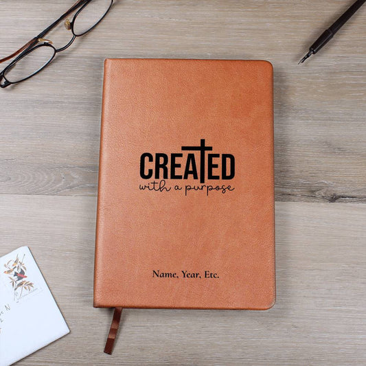 Created with a purpose - Graphic Leather Journal